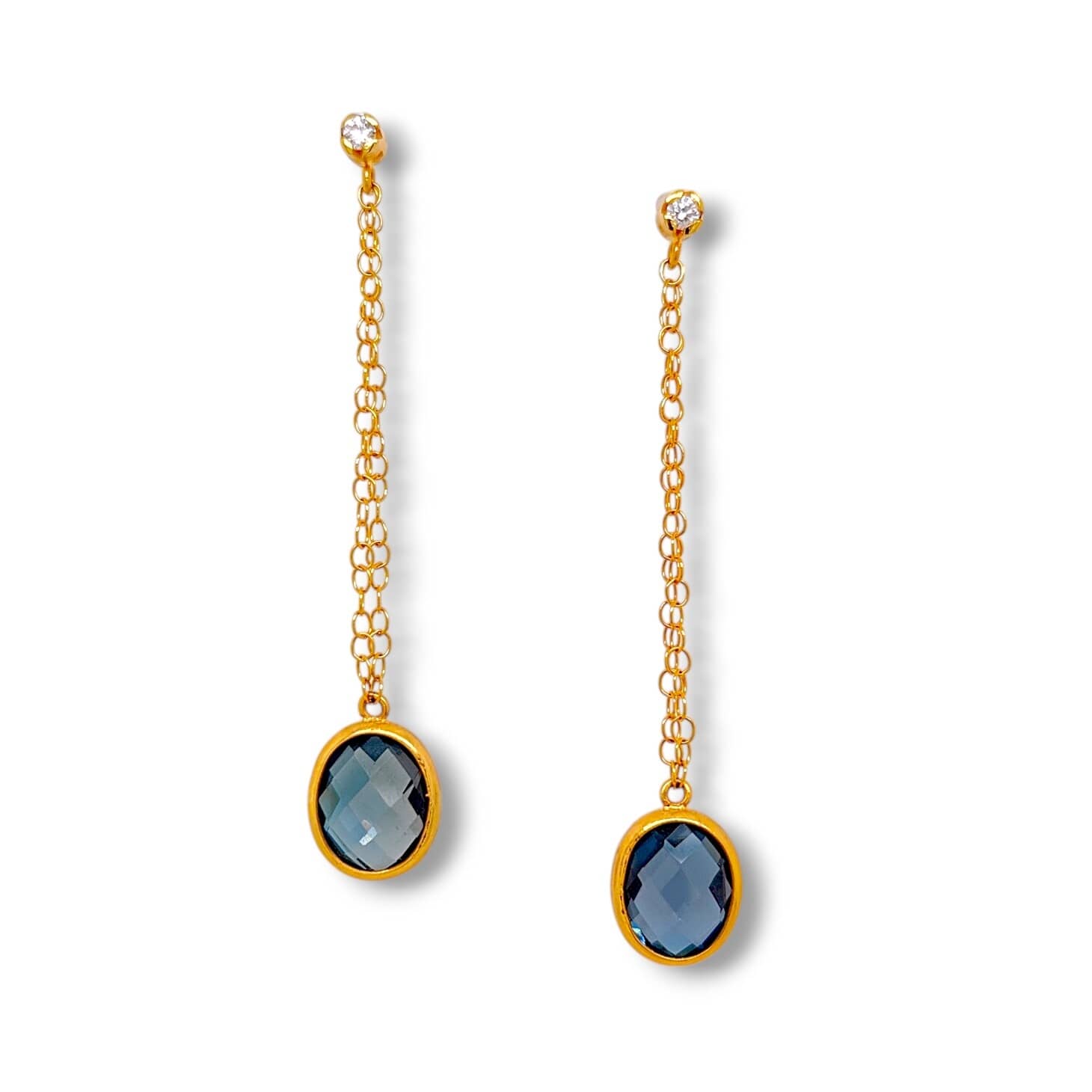 Σκουλαρίκια με London Blue Topaz